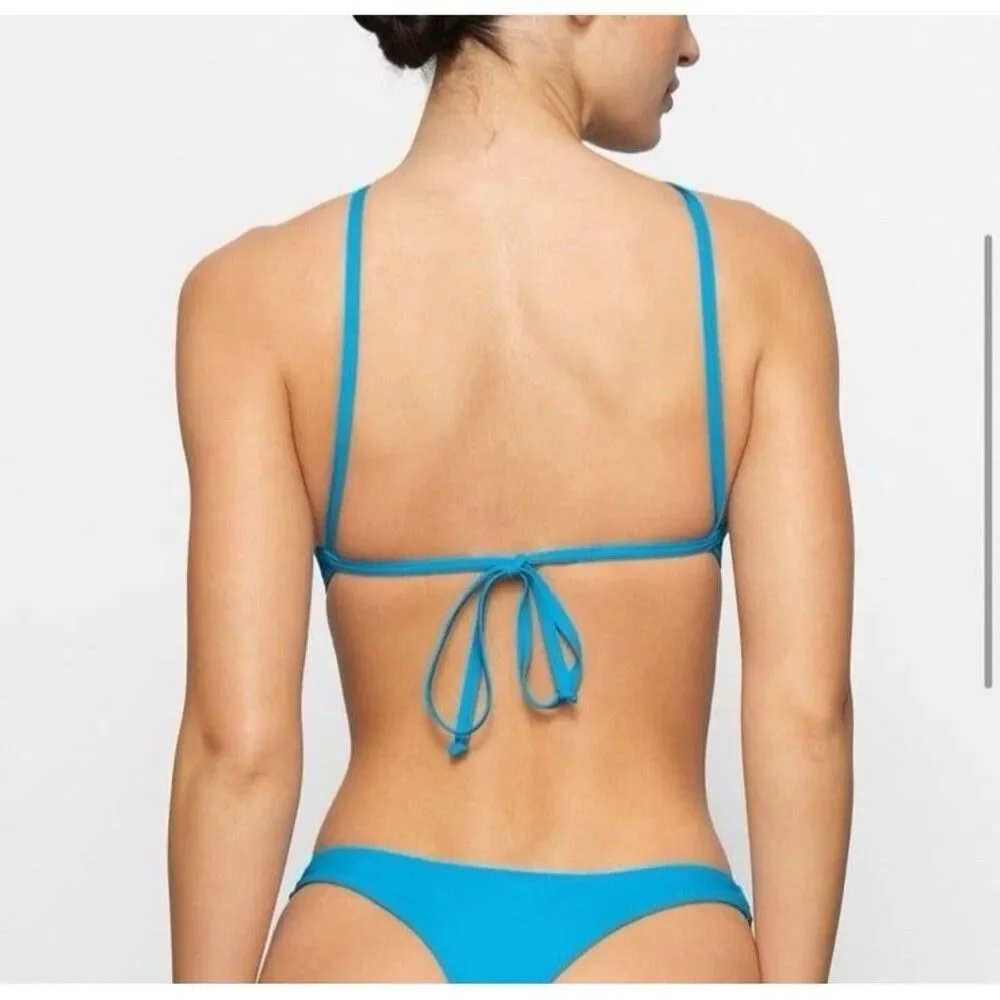 SKIMS Signature Swim High Neck Top Turquoise NWT Size S Small